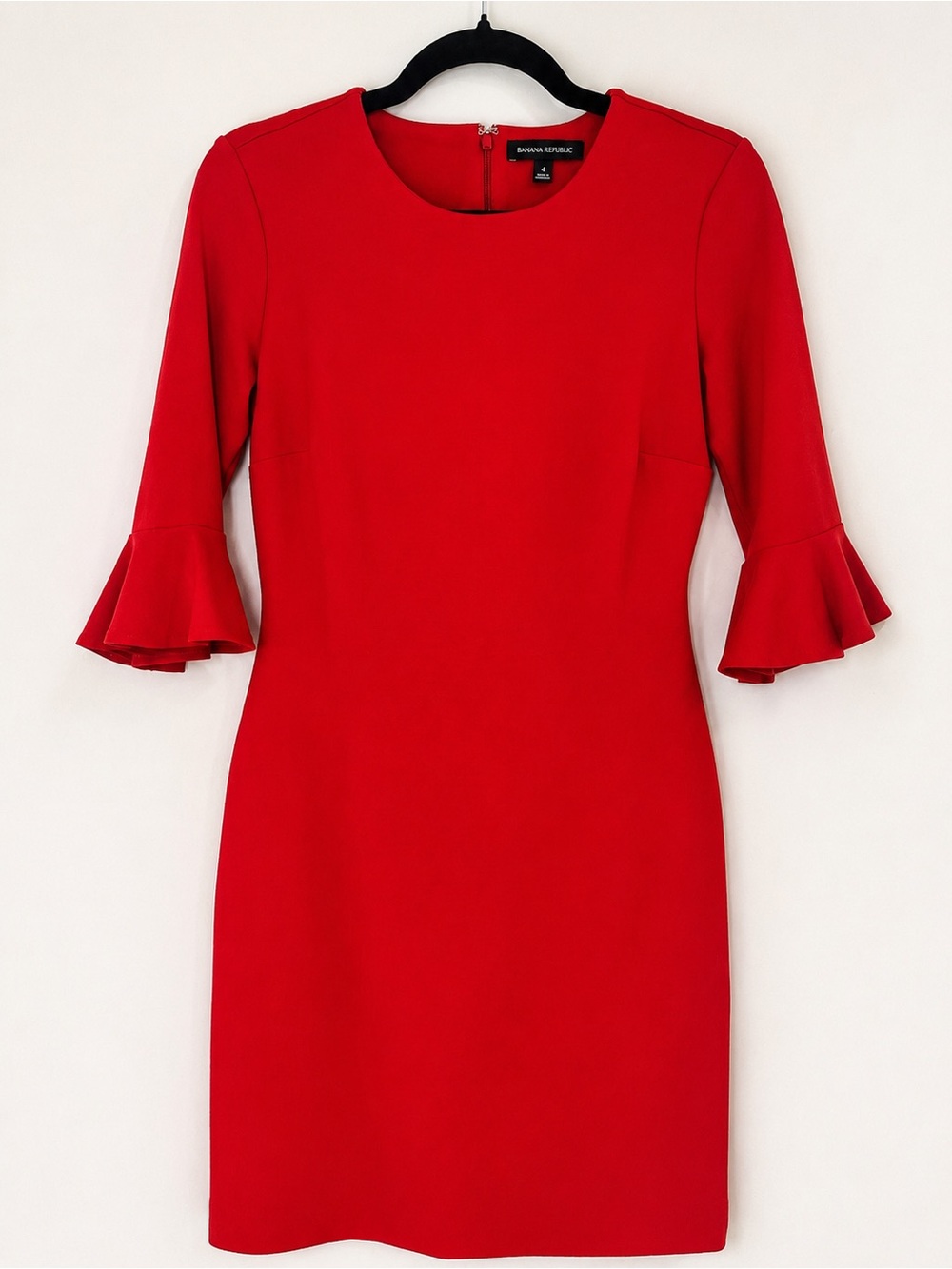 Banana Republic Red Ruffle Sleeve Sheath Dress | Size 4